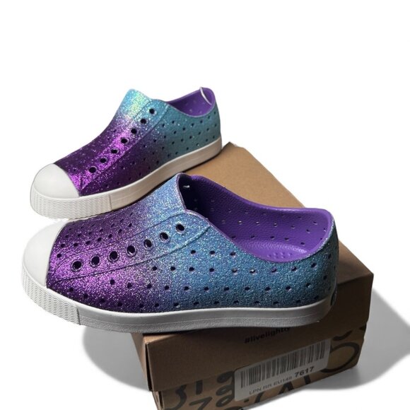 Native Jefferson Bling Kids Sneakers Shoes Size 13 Starfish Bling EVA Slip On - Picture 5 of 8